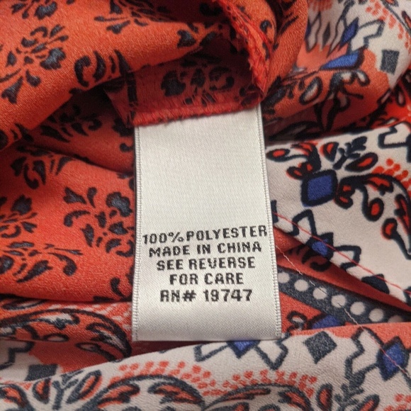 Counterparts Women's Pullover 3/4 Sleeve Red Tunic Size Large Keyhole - Picture 12 of 12